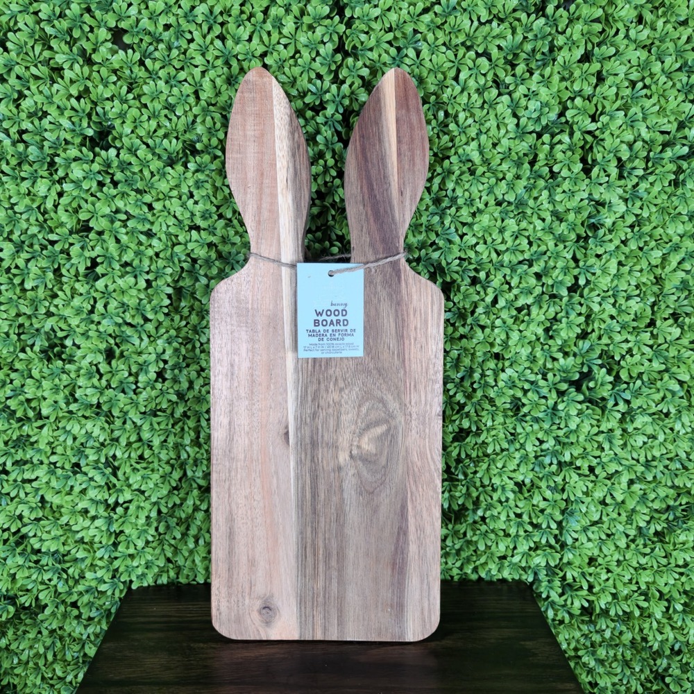Crofton Bunny Wood Board Acacia Wood Rabbit Charcuterie Serving Tray 17x7 NEW